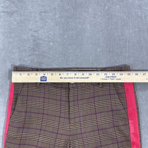 Tommy Hilfiger Women’s 4 Brown Plaid‎ with Red Stripe Pants - Picture 4 of 6
